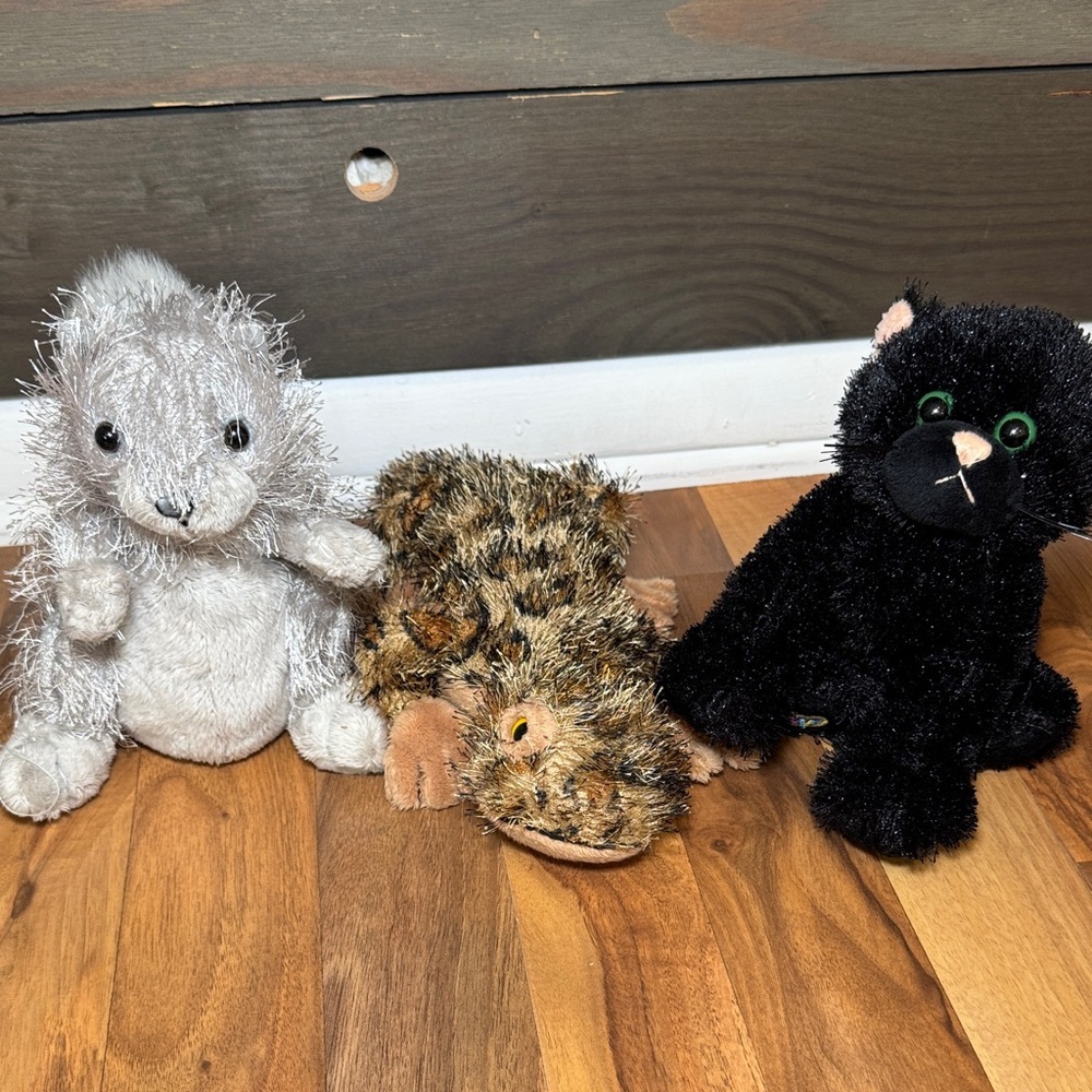 Webkinz ganz Plush Animal Trio - Gray, Brown, and Black